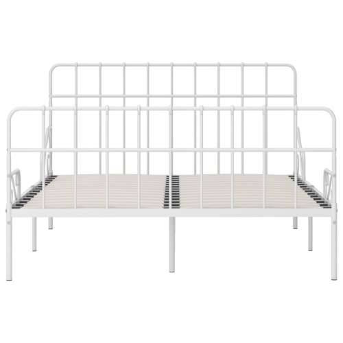 Okvir za krevet s podnicama bijeli metalni 120 x 200 cm Bijela 120 x 200 cm Cijena