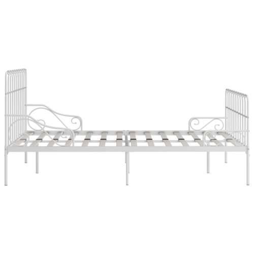Okvir za krevet s podnicama bijeli metalni 120 x 200 cm Bijela 120 x 200 cm Cijena
