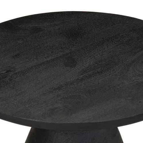 Pomoćni stol crni Ø50x40 cm Puno drvo Mango - Crna 1 Cijena