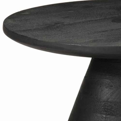 Pomoćni stol crni Ø50x40 cm Puno drvo Mango - Crna 1 Cijena