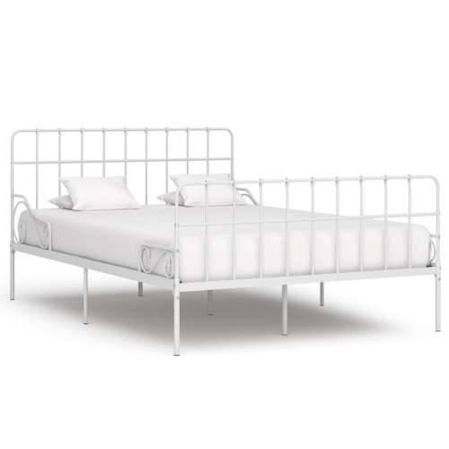 Okvir za krevet s podnicama bijeli metalni 140 x 200 cm - Bijela 140 x 200 cm Cijena