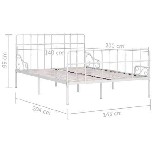Okvir za krevet s podnicama bijeli metalni 140 x 200 cm - Bijela 140 x 200 cm Cijena