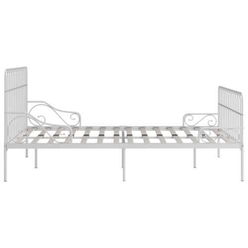 Okvir za krevet s podnicama bijeli metalni 200 x 200 cm Bijela 200 x 200 cm Cijena