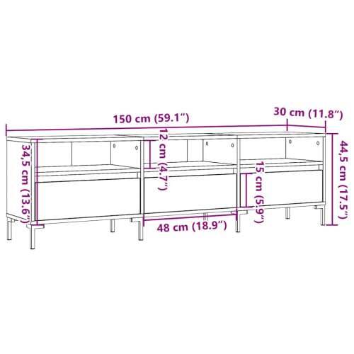 TV ormarić Artisan hrast 150x30x44,5 cm izrađeno drvo - hrast artisan 1 Cijena