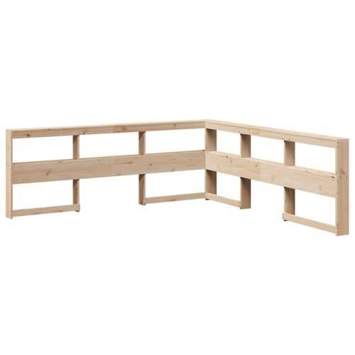 Polica za knjige Uzglavlje u obliku slova L 200cm Puno drvo Bor - Prirodna 218.5 x 218.5 x 80 cm 1 Cijena