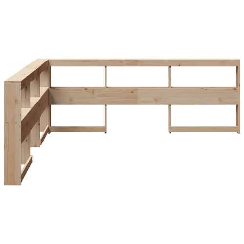Polica za knjige Uzglavlje u obliku slova L 200cm Puno drvo Bor - Prirodna 218.5 x 218.5 x 80 cm 1 Cijena