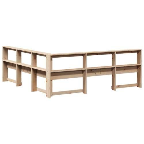 Polica za knjige Uzglavlje u obliku slova L 200cm Puno drvo Bor - Prirodna 218.5 x 218.5 x 80 cm 1 Cijena