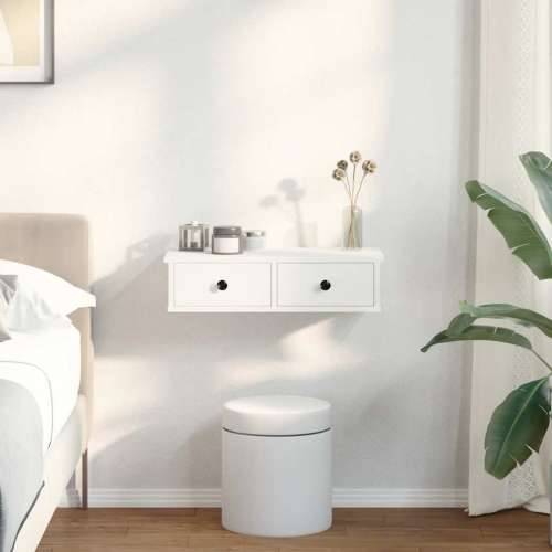 Zidna polica s ladicama bijela 60x28x15 cm konstruirano drvo - Bijela 60 x 25 x 15 cm 1 Cijena