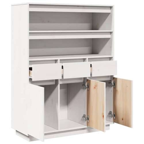 Visoka ploča bijela 89x34x116,5 cm puno drvo bor - Bijela 1 Cijena