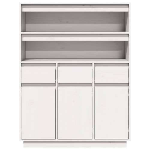 Visoka ploča bijela 89x34x116,5 cm puno drvo bor - Bijela 1 Cijena