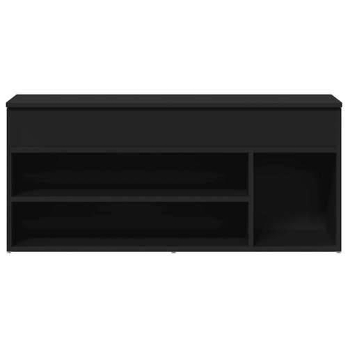 Klupa za cipele crna 102x30,5x45 cm izrađeno drvo - Crna 1 Cijena