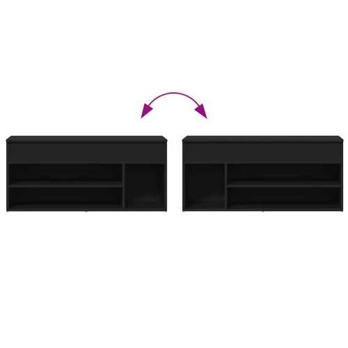 Klupa za cipele crna 102x30,5x45 cm izrađeno drvo - Crna 1 Cijena