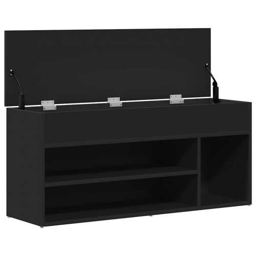 Klupa za cipele crna 102x30,5x45 cm izrađeno drvo - Crna 1 Cijena