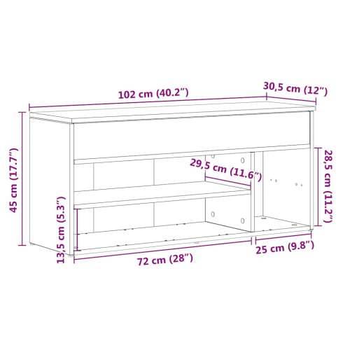 Klupa za cipele crna 102x30,5x45 cm izrađeno drvo - Crna 1 Cijena