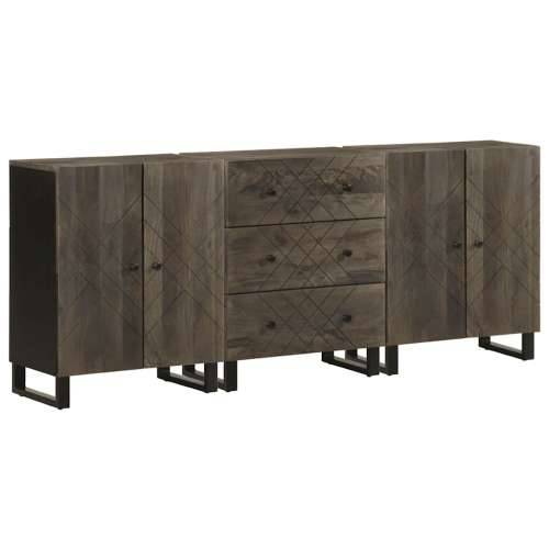 Komoda od 3 komada crna 60x33x75 cm Puno drvo Mango Cijena
