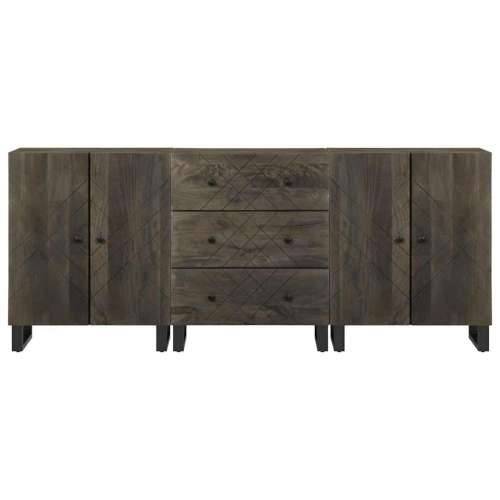 Komoda od 3 komada crna 60x33x75 cm Puno drvo Mango Cijena