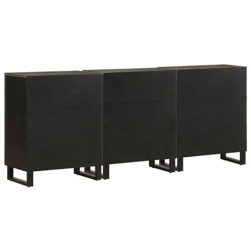 Komoda od 3 komada crna 60x33x75 cm Puno drvo Mango Cijena