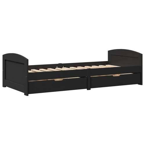 Dnevni krevet s 2 ladice bez madraca “IRUN” crni 90x200 cm - Crna Cijena
