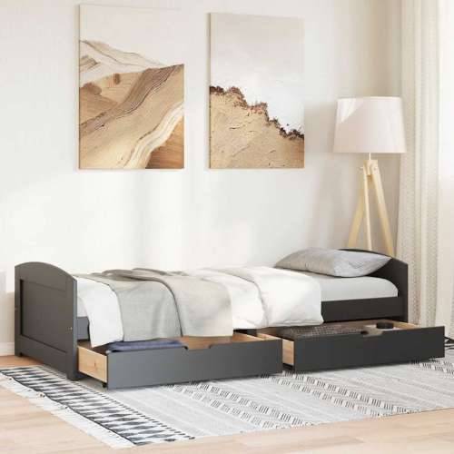 Dnevni krevet s 2 ladice bez madraca “IRUN” crni 90x200 cm - Crna Cijena