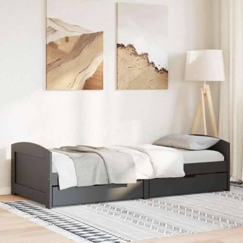 Dnevni krevet s 2 ladice bez madraca “IRUN” crni 90x200 cm - Crna Cijena