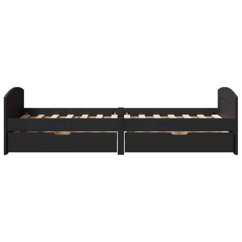 Dnevni krevet s 2 ladice bez madraca “IRUN” crni 90x200 cm - Crna Cijena