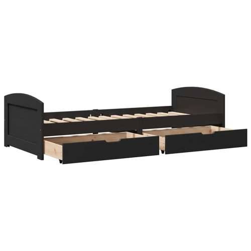 Dnevni krevet s 2 ladice bez madraca “IRUN” crni 90x200 cm - Crna Cijena