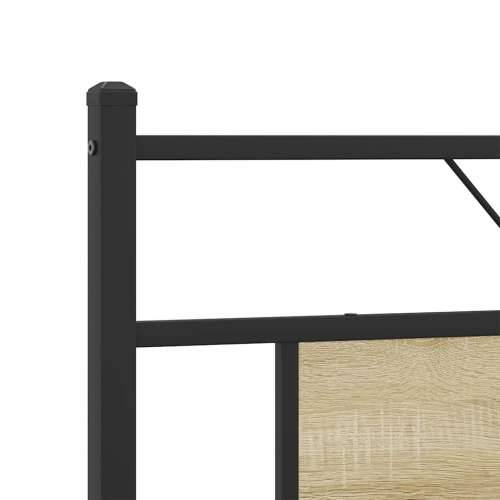 Metalni okvir kreveta bez madraca boja hrasta sonome 180x200 cm - sonoma hrast 180 x 200 cm s uzglavljem i visokim podnožjem Cijena