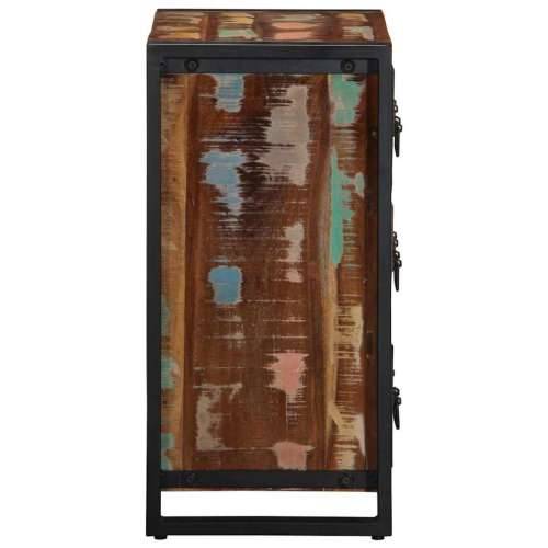 Komoda 50x35x70 cm Obrađeno puno drvo - Crna i smeđa 1 masivno obnovljeno drvo Cijena
