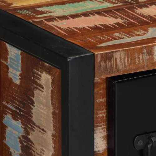 Komoda 50x35x70 cm Obrađeno puno drvo - Crna i smeđa 1 masivno obnovljeno drvo Cijena