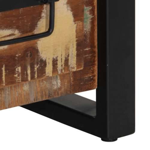 Komoda 50x35x70 cm Obrađeno puno drvo - Crna i smeđa 1 masivno obnovljeno drvo Cijena