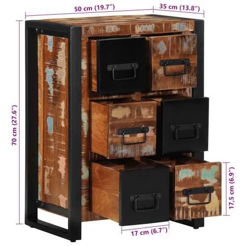 Komoda 50x35x70 cm Obrađeno puno drvo - Crna i smeđa 1 masivno obnovljeno drvo Cijena