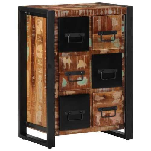 Komoda 50x35x70 cm Obrađeno puno drvo - Crna i smeđa 1 masivno obnovljeno drvo Cijena