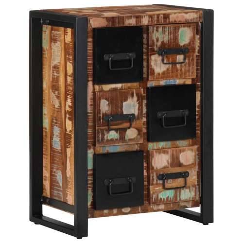 Komoda 50x35x70 cm Obrađeno puno drvo - Crna i smeđa 1 masivno obnovljeno drvo Cijena