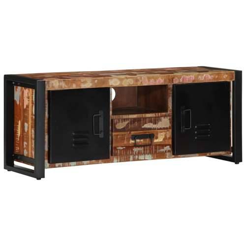 TV ormarić 100x30x40 cm Obrađeno puno drvo - Crna i smeđa 1 masivno obnovljeno drvo Cijena
