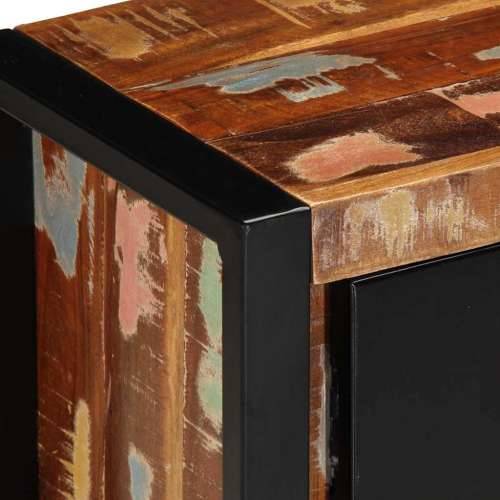 TV ormarić 100x30x40 cm Obrađeno puno drvo - Crna i smeđa 1 masivno obnovljeno drvo Cijena