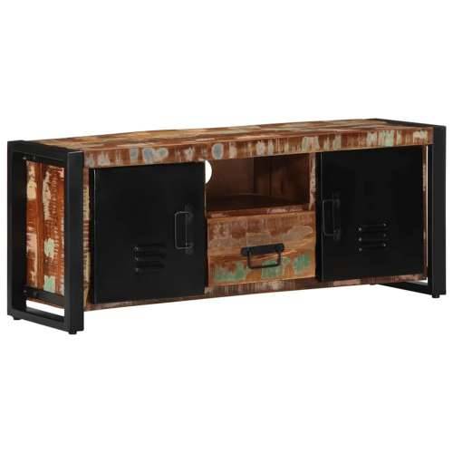 TV ormarić 100x30x40 cm Obrađeno puno drvo - Crna i smeđa 1 masivno obnovljeno drvo Cijena