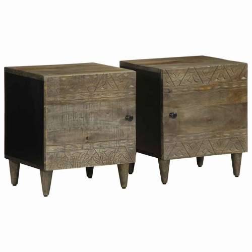 Noćni ormarići 2 kom svijetlo sivi 40x33x46 cm Puno drvo Mango - 2 Cijena