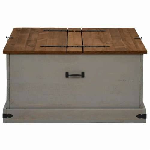 Škrinja za pohranu HALDEN siva 91x91x47 cm puno drvo bor - Siva 1 Cijena