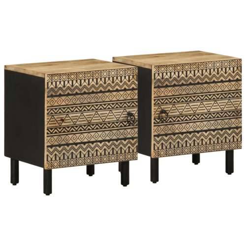 Krevetni ormarići 2 kom crni 40x33,5x46cm puno grubo drvo mango - 2 Cijena