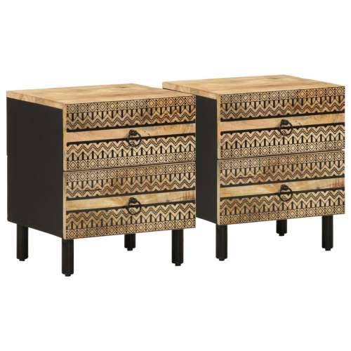 Krevetni ormarići 2 kom crni 40x33,5x46cm puno grubo drvo mango - 2 Cijena