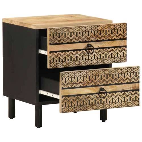 Krevetni ormarići 2 kom crni 40x33,5x46cm puno grubo drvo mango - 2 Cijena