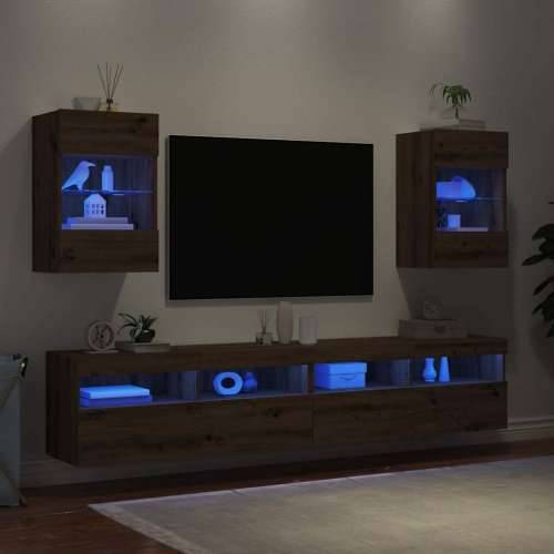 TV zidni ormarići s LED svjetlima 2 kom Artisan hrast - hrast artisan 2 40 cm Cijena