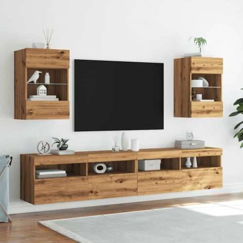 TV zidni ormarići s LED svjetlima 2 kom Artisan hrast - hrast artisan 2 40 cm Cijena