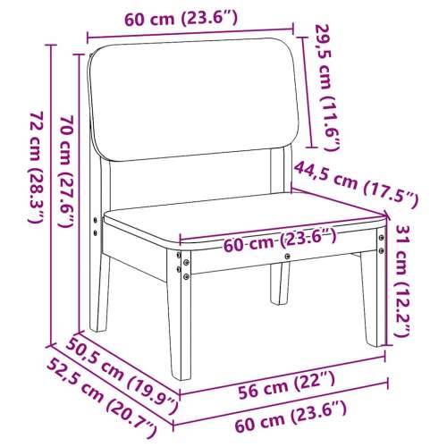 Vrtna stolica 60x52,5x72 cm puno drvo bor - Prirodna boja bora 1 Cijena
