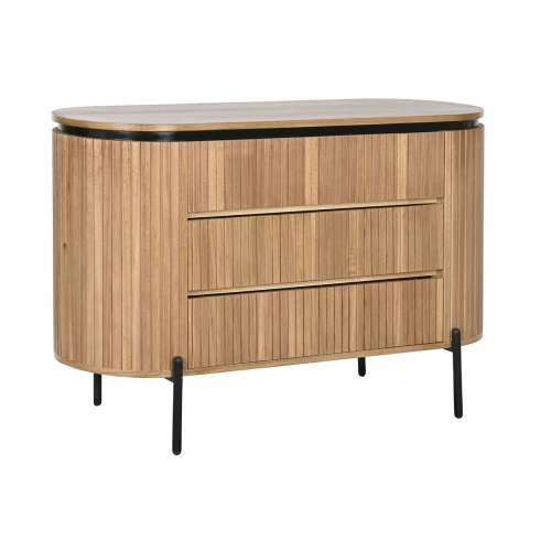Komoda Home ESPRIT Crna Prirodno Metal Paulovnija 110 x 39 x 72 cm Cijena