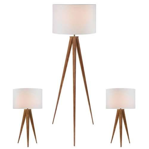 Podna svjetiljka Home ESPRIT Smeđa Drvo Metal Aluminij 40 x 40 x 153 cm (3 Dijelovi) Cijena