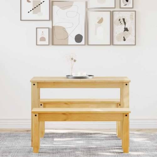 3-dijelni blagovaonski set Panama od masivne borovine - Prirodna 117 cm 2x klupa 1 Cijena