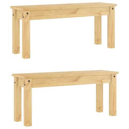3-dijelni blagovaonski set Panama od masivne borovine - Prirodna 117 cm 2x klupa 1 Cijena