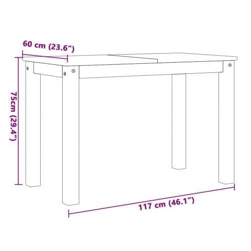 3-dijelni blagovaonski set Panama od masivne borovine - Prirodna 117 cm 2x klupa 1 Cijena