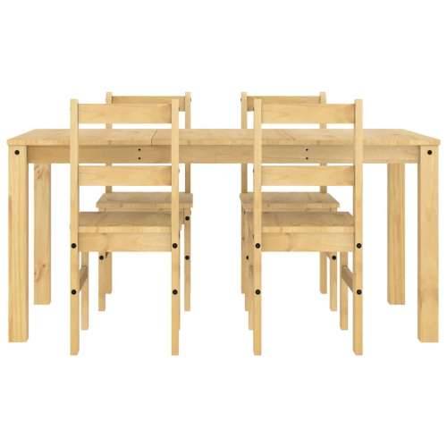 5-dijelni blagovaonski set Panama od masivne borovine - Prirodna 160 cm 4x stolica 1 Cijena